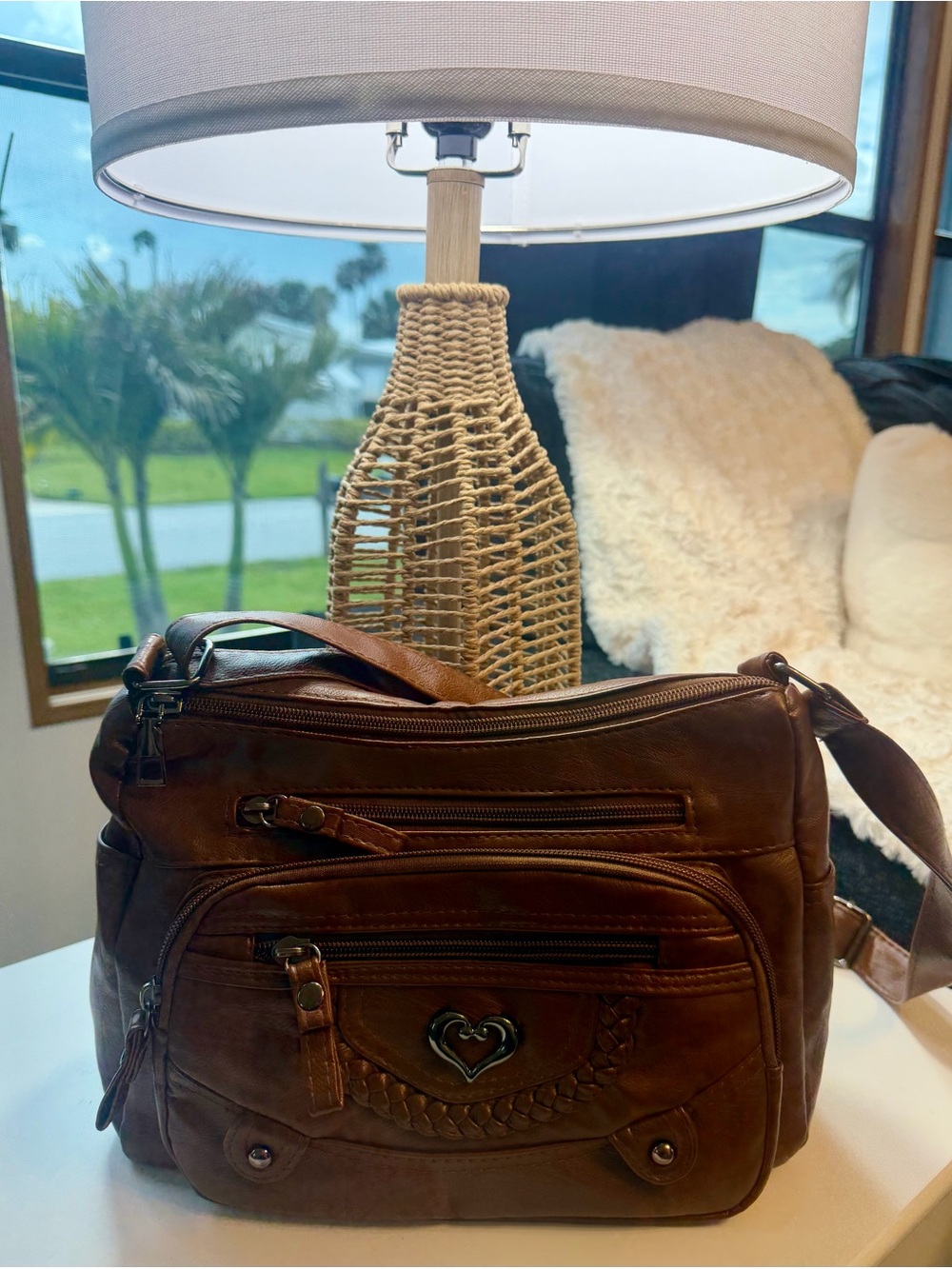 AFILE Crossbody Leather Shoulder Bag In Brown - Picture 16 of 16